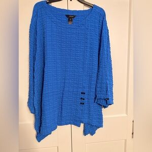 Ali Miles Royal Blue Textured Top